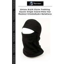 Terrien Unisex Kışlık Giyim Trekking Giysisi Single Sword Polar Kar Maskesi Erkek&kadın Balaklava