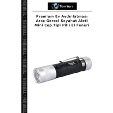 Terrien Premium Ev Aydınlatması Araç Gereci Seyahat Aleti Mini Cep Tipi Pilli El Feneri