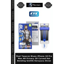 Terrien Özel Tasarım Blueo iPhone 18 Pro Max Ar Privacy 3D Curved Hot Bending Gizlilik Koruyucu Ekran
