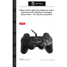 Terrien Delux Serisi Aktivite Eğlence Aracı Donanım Gp1 Kablolu Analoglu Oyun Kolu - Pc Uyumlu Joystick