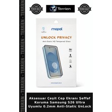 Terrien Aksesuar Çeşit Cep Ekranı Şeffaf Koruma Samsung S26 Ultra Uyumlu 0.2mm Anti-Static Unlock