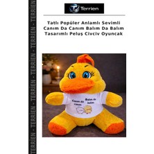 Terrien Tatlı Popüler Anlamlı Sevimli Canım Da Canım Balım Da Balım Tasarımlı Peluş Civciv Oyuncak