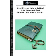 Terrien Özel Üretim Hatıra Defteri Ofis Gereçleri Özel Günler Deri Pusula Defter