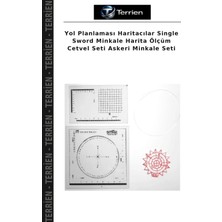 Terrien Yol Planlaması Haritacılar Single Sword Minkale Harita Ölçüm Cetvel Seti Askeri Minkale Seti
