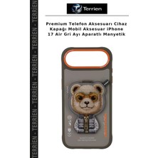 Terrien Premium Telefon Aksesuarı Cihaz Kapağı Mobil Aksesuar iPhone 17 Air Gri Ayı Aparatlı Manyetik