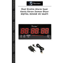 Terrien Özel Üretim Alarm Saat Geniş Ekran Zaman Ölçer Dijital Duvar ve Saati