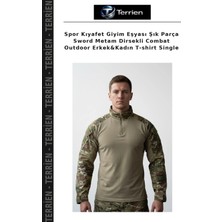 Terrien Spor Kıyafet Giyim Eşyası Şık Parça Sword Metam Dirsekli Combat Outdoor Erkek&kadın T-Shirt Single