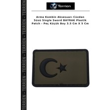 Terrien Arma Kombin Aksesuarı Cüzdan Süsü Single Sword Bayrak Plastik Patch - Peç Küçük Boy 3.5 cm x 5 cm
