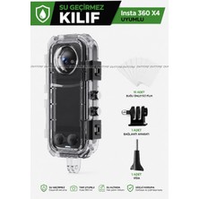 Tr Insta 360 X4 Uyumlu Su Geçirmez Kılıf, 40M Dalış Koruması, Gri