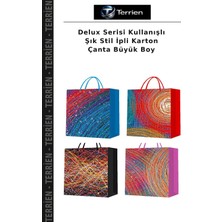 Terrien Delux Serisi Kullanışlı Şık Stil Ipli Karton Çanta Büyük Boy