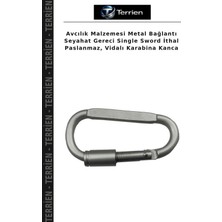 Terrien Avcılık Malzemesi Metal Bağlantı Seyahat Gereci Single Sword Ithal Paslanmaz, Vidalı Karabina Kanca