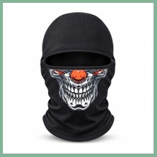 Bşk Virgo Unisex Şık Palyaço Desenli Balaklava Kışlık Tam Yüz Maske Termal Nefes Alan Esnek Kask Altı Boyunluk BSK2026
