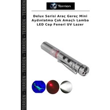 Terrien Delux Serisi Araç Gereç Mini Aydınlatma Çok Amaçlı Lamba LED Cep Feneri Uv Lazer