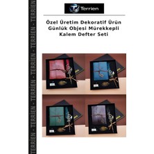 Terrien Özel Üretim Dekoratif Ürün Günlük Objesi Mürekkepli Kalem Defter Seti