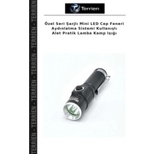 Terrien Özel Seri Şarjlı Mini LED Cep Feneri Aydınlatma Sistemi Kullanışlı Alet Pratik Lamba Kamp Işığı