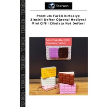 Terrien Premium Farklı Kırtasiye Zincirli Defter Öğrenci Hediyesi Mini Çiftli Çikolata Not Defteri
