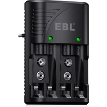 Ebl Nı-Mh Aa/aaa ve 9V Piller Için Hızlı Şarj Cihazı - 4 Yönlü LED Ekranlı Şarj Cihazı 6802