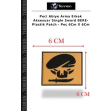Terrien Peci Abiye Arma Erkek Aksesuar Single Sword Bere- Plastik Patch - Peç 6cm x 6cm