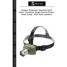 Terrien Kampçı Ekipmanı Seyahat Aleti Gece Yürüyüşü Single Sword Power Head Lamp - Pilli Kafa Lambası