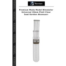 Terrien Premium Moda Model Bileskeler Universal 20MM Pimli Clear Saat Kordon Aksesuarı