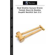 Terrien Özel Üretim Sunum Ürünü Yemek Hazırlık Bambu Kuşdili NO1012 Set 2'li