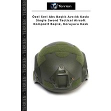 Terrien Özel Seri Abs Başlık Avcılık Kaskı Single Sword Tactical Airsoft Kompozit Başlık, Koruyucu Kask