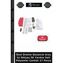 Terrien Özel Üretim Donanım Araç Içi Ihtiyaç Ilk Yardım Seti Polyester Çantalı 17 Parça