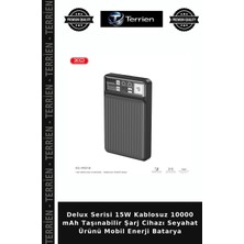 Terrien Delux Serisi 15W Kablosuz 10000 Mah Taşınabilir Şarj Cihazı Seyahat Ürünü Mobil Enerji Batarya