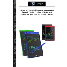 Terrien Eğlenceli Oyun Öğrenme Aracı Okul Gereci Tablet 10 Inç LCD Ekran Çocuklar Için Eğitici Çizim Tablet