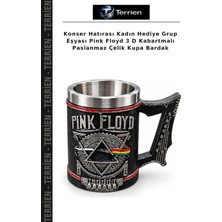 Terrien Konser Hatırası Kadın Hediye Grup Eşyası Pink Floyd 3 D Kabartmalı Paslanmaz Çelik Kupa Bardak
