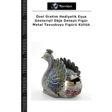 Terrien Özel Üretim Hediyelik Eşya Gösterişli Obje Detaylı Figür Metal Tavuskuşu Figürü Küllük