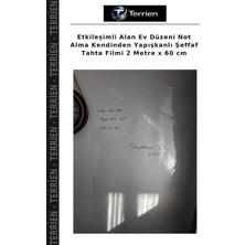 Terrien Etkileşimli Alan Ev Düzeni Not Alma Kendinden Yapışkanlı Şeffaf Tahta Filmi 2 Metre x 60 cm
