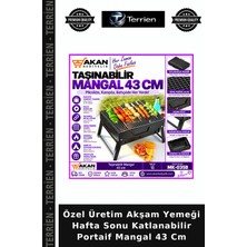 Terrien Özel Üretim Akşam Yemeği Hafta Sonu Katlanabilir Portaif Mangal 43 cm