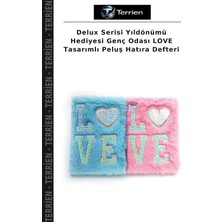 Terrien Delux Serisi Yıldönümü Hediyesi Genç Odası Love Tasarımlı Peluş Hatıra Defteri
