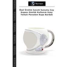 Terrien Özel Üretim Içecek Sunumu Çay Kupası Günlük Kullanım Uzay Temalı Porselen Kupa Bardak