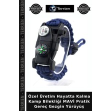 Terrien Özel Üretim Hayatta Kalma Kamp Bilekliği Mavi Pratik Gereç Gezgin Yürüyüş