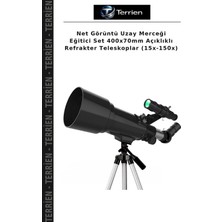 Terrien Net Görüntü Uzay Merceği Eğitici Set 400X70MM Açıklıklı Refrakter Teleskoplar (15X-150X)