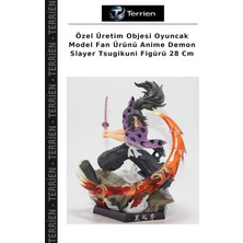Terrien Özel Üretim Objesi Oyuncak Model Fan Ürünü Anime Demon Slayer Tsugikuni Figürü 28 cm