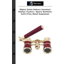 Terrien Objesi Salon Dekoru Sanatsal Hediye Tiyatro / Opera Dürbünü 3X25 Prinç Metal Kaplamalı