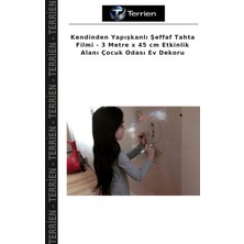 Terrien Kendinden Yapışkanlı Şeffaf Tahta Filmi - 3 Metre x 45 cm Etkinlik Alanı Çocuk Odası Ev Dekoru