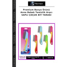 Terrien Premium Banyo Ürünü Anne Bebek Temizlik Aracı Saplı Çoçuk Bit Tarağı