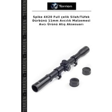 Terrien Spike 4X20 Full Çelik Silah/tüfek Dürbünü 11MM Avcılık Malzemesi Avcı Ürünü Atış Aksesuarı
