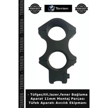 Terrien - Tüfgeçitli,lazer,fener Bağlama Aparat 11MM Montaj Parçası Tüfek Aparatı Avcılık Ekipmanı