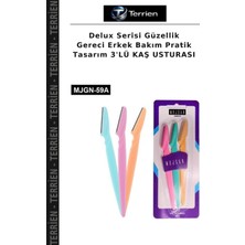 Terrien Delux Serisi Güzellik Gereci Erkek Bakım Pratik Tasarım 3'lü Kaş Usturası