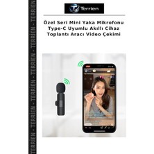 Terrien Özel Seri Mini Yaka Mikrofonu Type-C Uyumlu Akıllı Cihaz Toplantı Aracı Video Çekimi