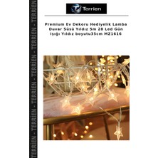 Terrien Premium Ev Dekoru Hediyelik Lamba Duvar Süsü Yıldız 5m 28 LED Gün Işığı Yıldız BOYUTU35CM MZ1616