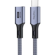 Veggieg USB 4.0 E-Mark 240W 40GBPS Thunderbolt 4 8k 60Hz Type-C Uzatma Kablosu 50 cm