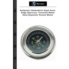 Terrien Kullanışlı Yönlendirici Keşif Aracı Doğa Sporcusu -Yuvarlak Metal Kasa Dayanıklı Pusula 80MM