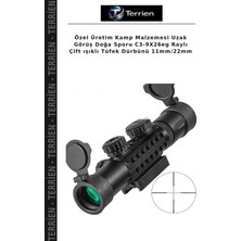 Terrien Özel Üretim Kamp Malzemesi Uzak Görüş Doğa Sporu C3-9X26EG Raylı Çift Işıklı Tüfek Dürbünü 11MM/22MM