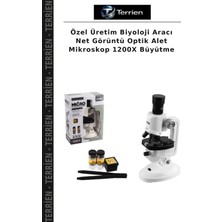 Terrien Özel Üretim Biyoloji Aracı Net Görüntü Optik Alet Mikroskop 1200X Büyütme
